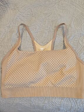 all in motion Beige Houndstooth Seamless Bralette